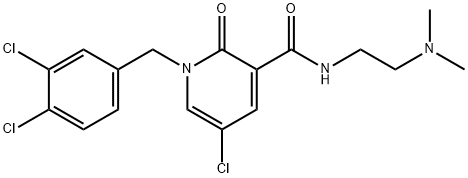 5-CHLORO-1-(3,4-DICHLOROBENZYL)-N-[2-(DIMETHYLAMINO)ETHYL]-2-OXO-1,2-DIHYDRO-3-PYRIDINECARBOXAMIDE 结构式