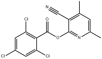 3-CYANO-4,6-DIMETHYL-2-PYRIDINYL 2,4,6-TRICHLOROBENZENECARBOXYLATE 结构式