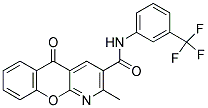 2-METHYL-5-OXO-N-[3-(TRIFLUOROMETHYL)PHENYL]-5H-CHROMENO[2,3-B]PYRIDINE-3-CARBOXAMIDE 结构式