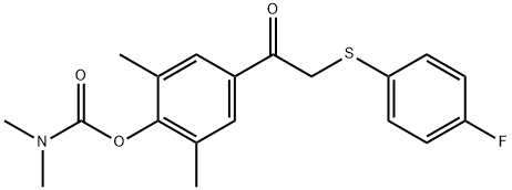 4-(2-[(4-FLUOROPHENYL)SULFANYL]ACETYL)-2,6-DIMETHYLPHENYL N,N-DIMETHYLCARBAMATE 结构式