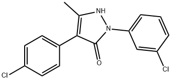 2-(3-CHLOROPHENYL)-4-(4-CHLOROPHENYL)-5-METHYL-1,2-DIHYDRO-3H-PYRAZOL-3-ONE 结构式