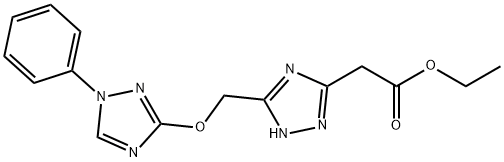 Ethyl 2-(3-([(1-phenyl-1H-1,2,4-triazol-3-yl)oxy]methyl)-1H-1,2,4-triazol-5-yl)acetate 结构式