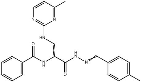 N-(1-((2-[(4-METHYLPHENYL)METHYLENE]HYDRAZINO)CARBONYL)-2-[(4-METHYL-2-PYRIMIDINYL)AMINO]VINYL)BENZENECARBOXAMIDE 结构式