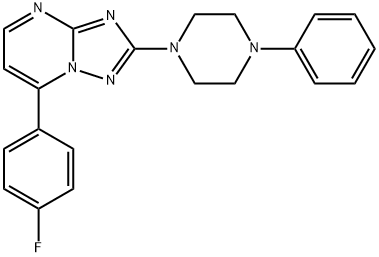 7-(4-FLUOROPHENYL)-2-(4-PHENYLPIPERAZINO)[1,2,4]TRIAZOLO[1,5-A]PYRIMIDINE 结构式