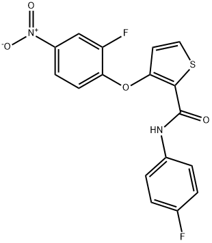 3-(2-FLUORO-4-NITROPHENOXY)-N-(4-FLUOROPHENYL)-2-THIOPHENECARBOXAMIDE 结构式