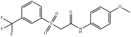 N-(4-METHOXYPHENYL)-2-([3-(TRIFLUOROMETHYL)PHENYL]SULFONYL)ACETAMIDE 结构式