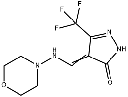 4-[(MORPHOLINOAMINO)METHYLENE]-5-(TRIFLUOROMETHYL)-2,4-DIHYDRO-3H-PYRAZOL-3-ONE 结构式