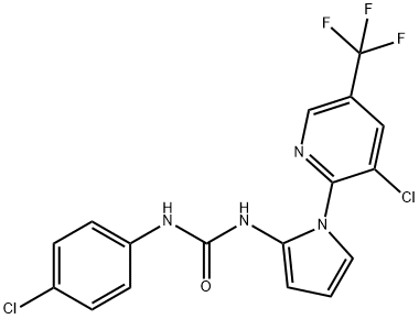 N-(4-CHLOROPHENYL)-N'-(1-[3-CHLORO-5-(TRIFLUOROMETHYL)-2-PYRIDINYL]-1H-PYRROL-2-YL)UREA 结构式