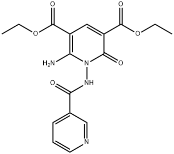 DIETHYL 6-AMINO-2-OXO-1-[(3-PYRIDINYLCARBONYL)AMINO]-1,2-DIHYDRO-3,5-PYRIDINEDICARBOXYLATE 结构式