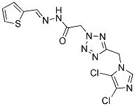 N'1-(2-THIENYLMETHYLIDENE)-2-(5-[(4,5-DICHLORO-1H-IMIDAZOL-1-YL)METHYL]-2H-1,2,3,4-TETRAAZOL-2-YL)ETHANOHYDRAZIDE 结构式