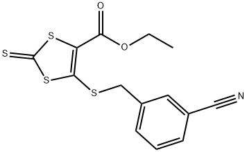 ETHYL 5-[(3-CYANOBENZYL)SULFANYL]-2-THIOXO-1,3-DITHIOLE-4-CARBOXYLATE 结构式