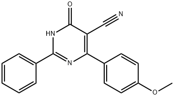 4-HYDROXY-6-(4-METHOXYPHENYL)-2-PHENYL-5-PYRIMIDINECARBONITRILE 结构式