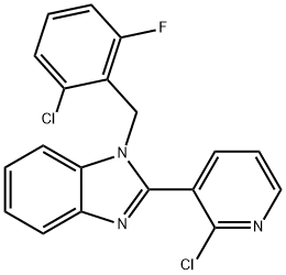 1-(2-CHLORO-6-FLUOROBENZYL)-2-(2-CHLORO-3-PYRIDINYL)-1H-1,3-BENZIMIDAZOLE 结构式