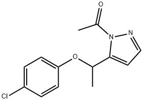 1-(5-[1-(4-CHLOROPHENOXY)ETHYL]-1H-PYRAZOL-1-YL)-1-ETHANONE 结构式