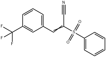 2-(PHENYLSULFONYL)-3-(3-(TRIFLUOROMETHYL)PHENYL)PROP-2-ENENITRILE 结构式