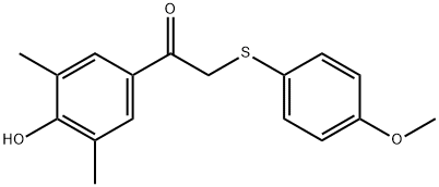 1-(4-HYDROXY-3,5-DIMETHYLPHENYL)-2-[(4-METHOXYPHENYL)SULFANYL]-1-ETHANONE 结构式