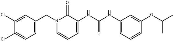 N-[1-(3,4-Dichlorobenzyl)-2-oxo-1,2-dihydro-3-pyridinyl]-N'-(3-isopropoxyphenyl)urea 结构式