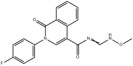 2-(4-FLUOROPHENYL)-N-[(METHOXYIMINO)METHYL]-1-OXO-1,2-DIHYDRO-4-ISOQUINOLINECARBOXAMIDE 结构式