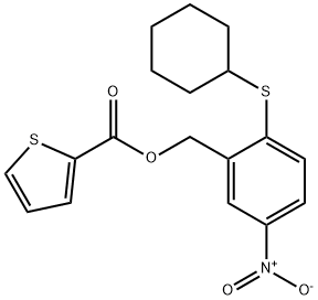 2-(CYCLOHEXYLSULFANYL)-5-NITROBENZYL 2-THIOPHENECARBOXYLATE 结构式