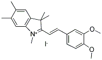 2-(2-(3,4-Dimethoxyphenyl)ethenyl)-1,3,3,5,6-pentamethyl-3H-indolium iodide 结构式