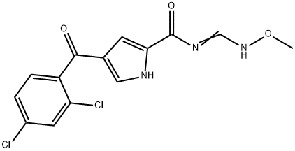 4-(2,4-DICHLOROBENZOYL)-N-[(METHOXYIMINO)METHYL]-1H-PYRROLE-2-CARBOXAMIDE 结构式