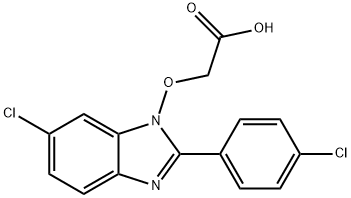 2-([6-Chloro-2-(4-chlorophenyl)-1H-1,3-benzimidazol-1-yl]oxy)acetic acid 结构式