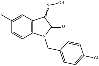 1-(4-CHLOROBENZYL)-5-METHYL-1H-INDOLE-2,3-DIONE 3-OXIME 结构式