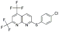 5,7-BIS(TRIFLUOROMETHYL)[1,8]NAPHTHYRIDIN-2-YL 4-CHLOROPHENYL SULFIDE 结构式