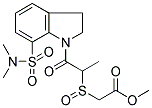 [2-[2-[7-(DIMETHYLAMINOSULPHONYL)-2,3-DIHYDROINDOL-1-YL]-1-METHYL-2-OXOETHYL]SULPHONYL]ACETIC ACID, METHYL ESTER 结构式