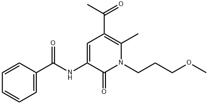 N-[5-ACETYL-1-(3-METHOXYPROPYL)-6-METHYL-2-OXO-1,2-DIHYDRO-3-PYRIDINYL]BENZENECARBOXAMIDE 结构式