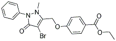 Ethyl 4-((4-bromo-2-methyl-5-oxo-1-phenyl-3-pyrazolin-3-yl)methoxy)benzoate 结构式