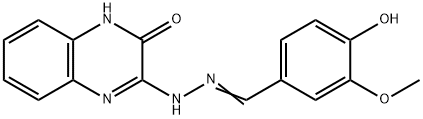 4-HYDROXY-3-METHOXYBENZENECARBALDEHYDE N-(3-OXO-3,4-DIHYDRO-2-QUINOXALINYL)HYDRAZONE 结构式