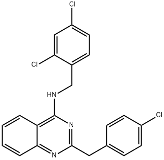 2-(4-CHLOROBENZYL)-N-(2,4-DICHLOROBENZYL)-4-QUINAZOLINAMINE 结构式
