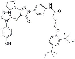 1-[4-[4-(2,4-DI-TERT PENTYLPHENOXY)BUTYRAMIDO]PHENYL]-3-PYRROLIDINO-4-[1-(4-HYDROXYPHENYL)-5-TETRAZOLYL]THIO-2-PYRAZOLIN-5-ONE 结构式