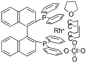 [(S)-(-)-2,2'-BIS(DIPHENYLPHOSPHINO)-1,1'-BINAPHTHYL](1,5-CYCLOOCTADIENE)RHODIUM(I) PERCHLORATE 结构式