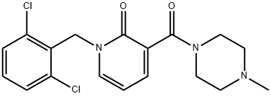 1-(2,6-DICHLOROBENZYL)-3-[(4-METHYLPIPERAZINO)CARBONYL]-2(1H)-PYRIDINONE 结构式