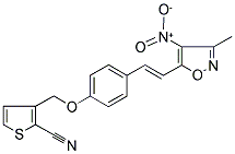 3-([4-[2-(3-METHYL-4-NITROISOXAZOL-5-YL)VINYL]PHENOXY]METHYL)THIOPHENE-2-CARBONITRILE 结构式