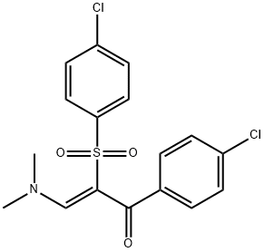 1-(4-CHLOROPHENYL)-2-[(4-CHLOROPHENYL)SULFONYL]-3-(DIMETHYLAMINO)-2-PROPEN-1-ONE 结构式