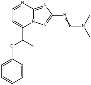 N,N-DIMETHYL-N'-[7-(1-PHENOXYETHYL)[1,2,4]TRIAZOLO[1,5-A]PYRIMIDIN-2-YL]IMINOFORMAMIDE 结构式