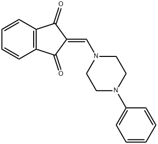 2-((4-PHENYLPIPERAZINYL)METHYLENE)INDANE-1,3-DIONE 结构式