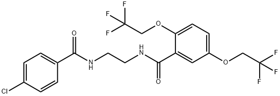 N-(2-[(4-Chlorobenzoyl)amino]ethyl)-2,5-bis(2,2,2-trifluoroethoxy)benzenecarboxamide 结构式