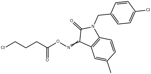 1-(4-CHLOROBENZYL)-3-([(4-CHLOROBUTANOYL)OXY]IMINO)-5-METHYL-1,3-DIHYDRO-2H-INDOL-2-ONE 结构式