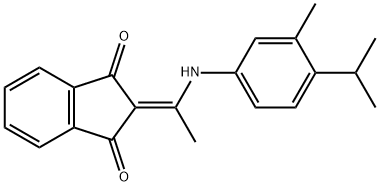 2-(((3-METHYL-4-(ISOPROPYL)PHENYL)AMINO)ETHYLIDENE)INDANE-1,3-DIONE 结构式