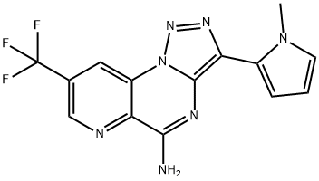 3-(1-METHYL-1H-PYRROL-2-YL)-8-(TRIFLUOROMETHYL)PYRIDO[2,3-E][1,2,3]TRIAZOLO[1,5-A]PYRIMIDIN-5-AMINE 结构式