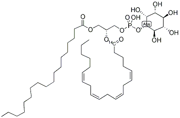 PHOSPHATIDYLINOSITOL, L-ALPHA-1-STEAROYL-2- ARACHIDONYL, [ARACHIDONYL-1-14C]- 结构式