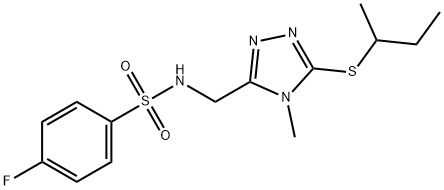 N-([5-(SEC-BUTYLSULFANYL)-4-METHYL-4H-1,2,4-TRIAZOL-3-YL]METHYL)-4-FLUOROBENZENESULFONAMIDE 结构式