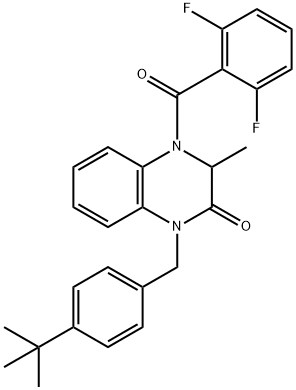 1-[4-(TERT-BUTYL)BENZYL]-4-(2,6-DIFLUOROBENZOYL)-3-METHYL-3,4-DIHYDRO-2(1H)-QUINOXALINONE 结构式