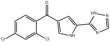 (2,4-DICHLOROPHENYL)[5-(1H-1,2,4-TRIAZOL-5-YL)-1H-PYRROL-3-YL]METHANONE 结构式