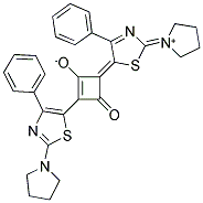 1,3-BIS(2-PYRROLIDINO-4-PHENYL-1,3-THIAZOL-5-YL)-2-OXO-CYCLOBUTENYLIUM-4-OLAT 结构式