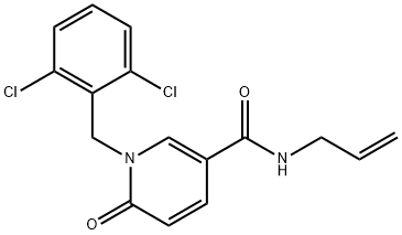 N-Allyl-1-(2,6-dichlorobenzyl)-6-oxo-1,6-dihydro-3-pyridinecarboxamide 结构式